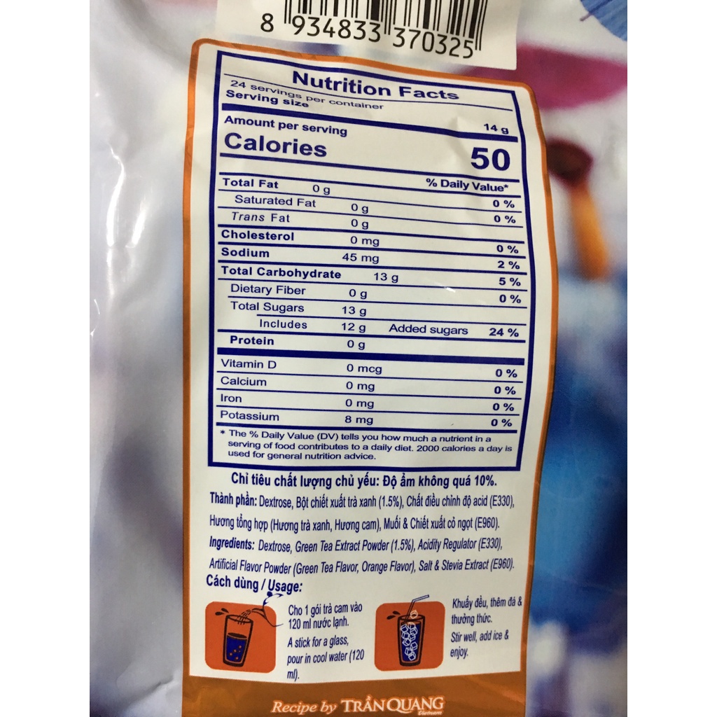 Bột trà hòa tan Cool Tea  24 gói x16g/ mẫu thử