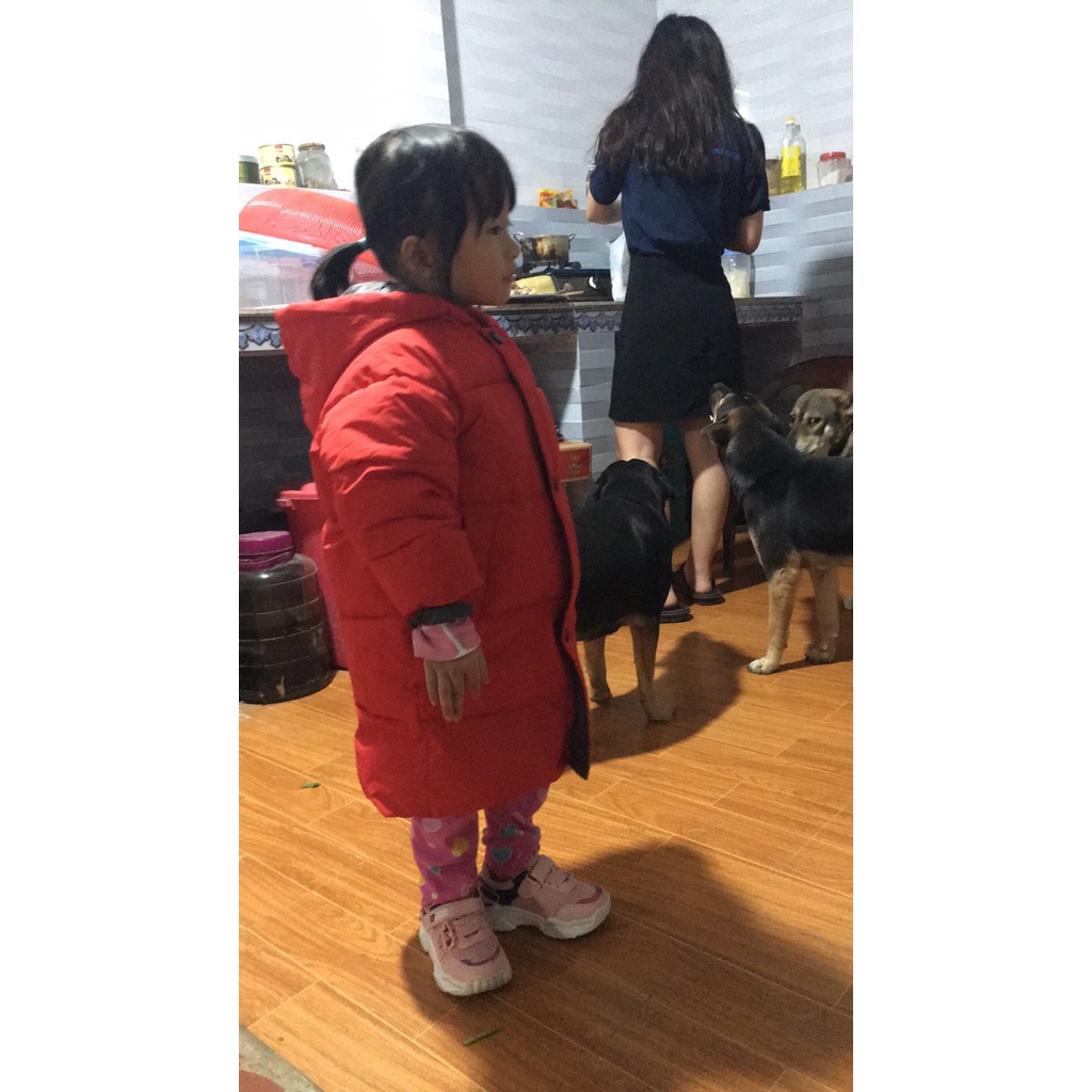 Áo Khoác Phao Dáng Dài Phong Cách Hàn Quốc Cho Bé Trai - Bé Gái Size 10-45kg