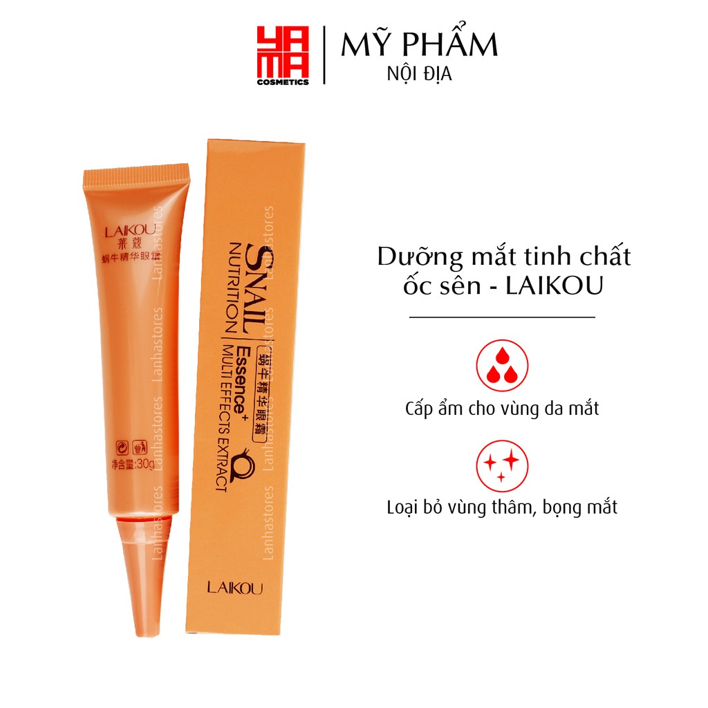 SERUM TINH CHẤT ỐC SÊN LAIKOU DƯỠNG MẮT HẠN CHẾ THÂM QUẦNG MẮT 30G