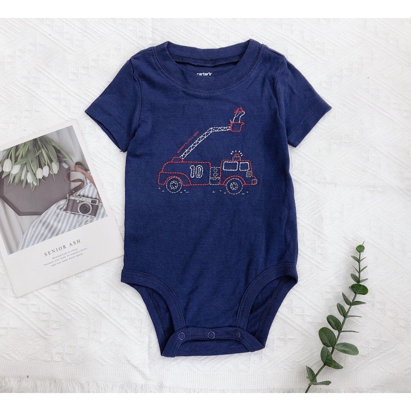 Body cổ tròn bé trai - 6m, 9m, 12m, 24m ( hình thêu)