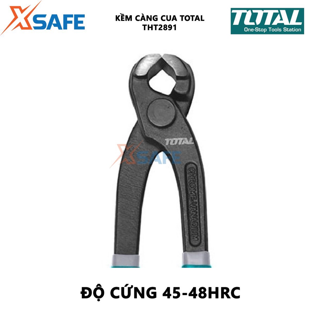 Kềm càng cua TOTAL THT2891 Kìm càng cua đầu nhỏ kích thước 9&quot;, thép CR-V, đen bóng, tay cầm nhựa - [XSAFE]