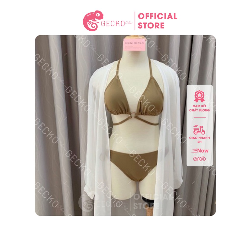 Bikini Đồ Bơi 2 Mảnh Basic Khoen Nâu Cafe GK0203 (Ảnh Thật)