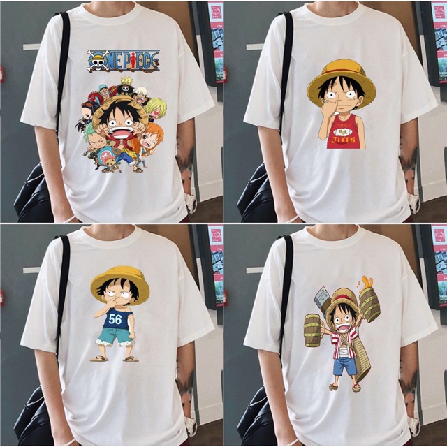 Áo thun Luffy mũ rơm 🚚 FREESHIP 🚚 Áo phông cotton tay ngắn hoạt hình One piece đảo hải tặc unisex nam nữ bận đều đẹp