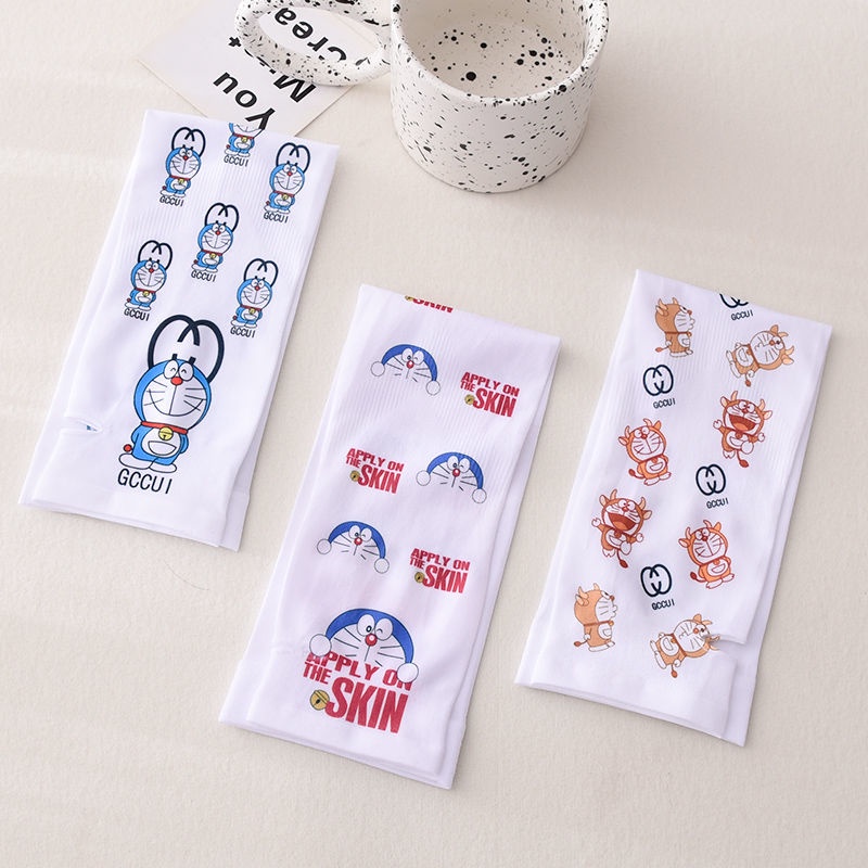 Ống Găng Tay Chống Nắng Co Giãn Tốt Hình Doraemon Dễ Thương