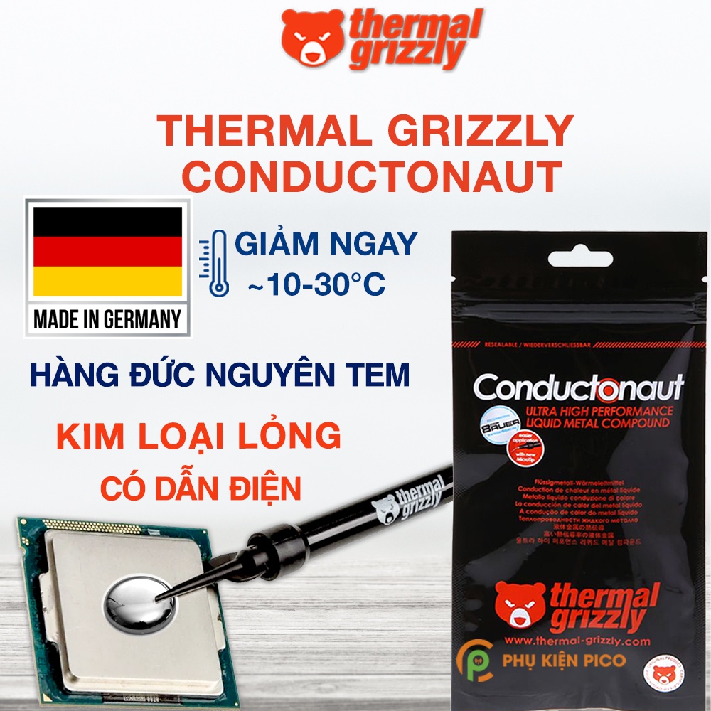 Keo tản nhiệt Thermal Grizzly Kryonaut - Kem tản nhiệt Thermal Grizzly Conductonaut kim loại lỏng 1 Gram - Keo tản nhiệt