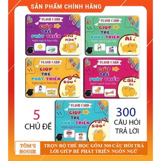 [FREESHIP đơn từ 50K]TRỌN BỘ 5 CHỦ ĐỀ THẺ PHÁT TRIỂN NGÔN NGỮ - GIAO TIẾP - ĐẶT VÀ TRẢ LỜI CÁC CÂU HỎI CHO BÉ