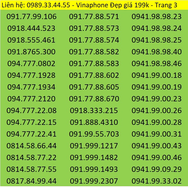 Sim Vina - sim Vinaphone trả trước giá rẻ