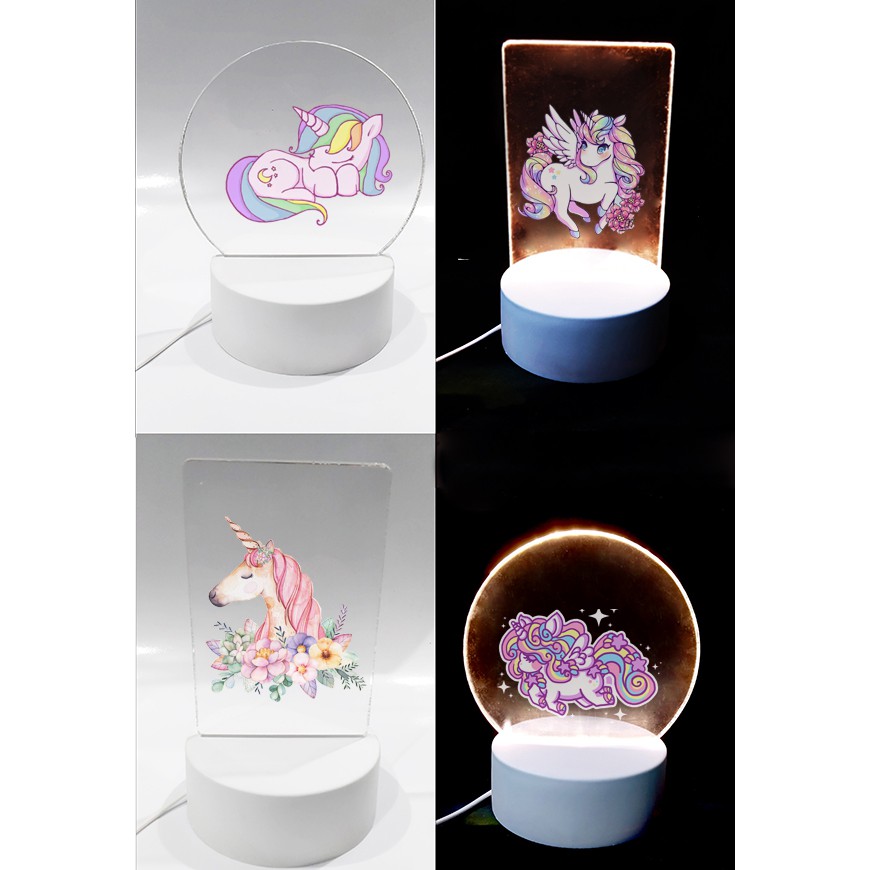 Đèn Led 3D ngựa thần DLI10 Đèn Ngủ 3D unicorn Sáng Tạo cute dễ thương