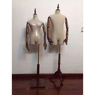 Manocanh nam tay gỗ thật màu nâu