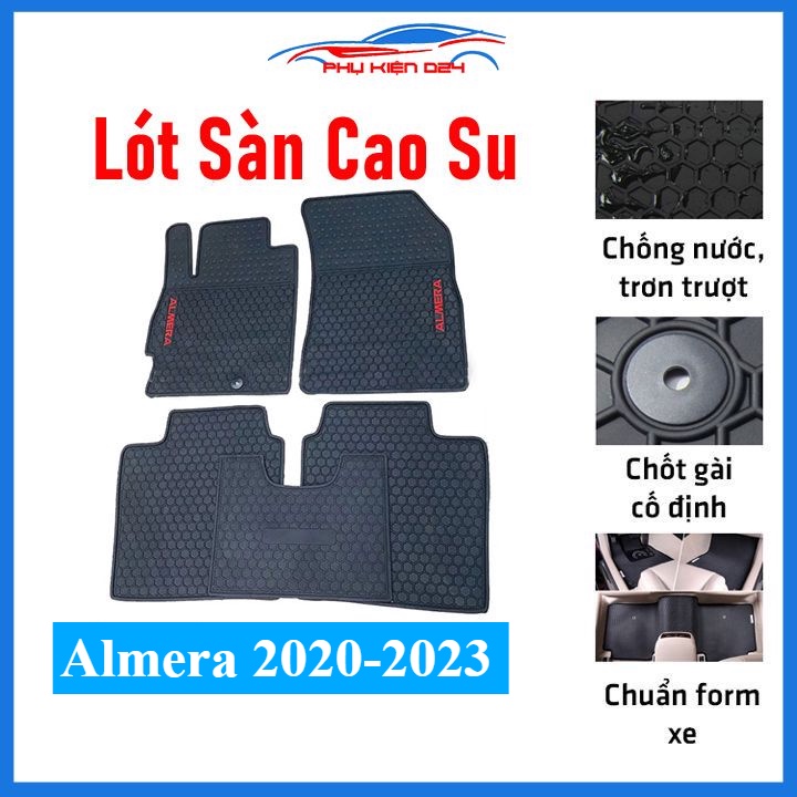 Thảm lót sàn cao su cho xe Nissan Almera 2020-2021-2022-2023 mẫu mới hàng chuẩn theo xe chịu lực tốt