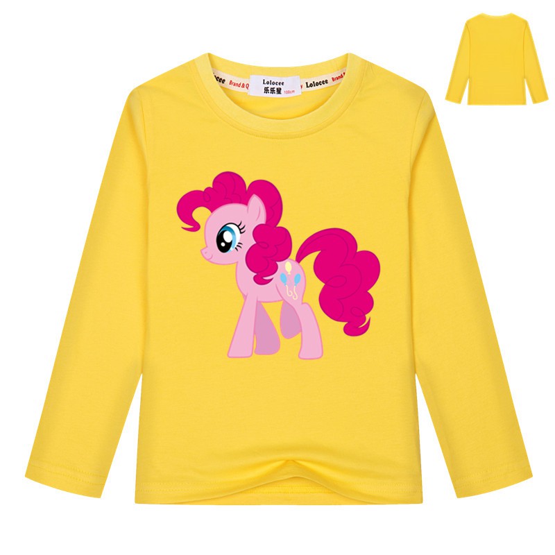 Áo phông bé gái của tôi Little Little Pony Pinkie Pie Áo thun dài tay cho trẻ em