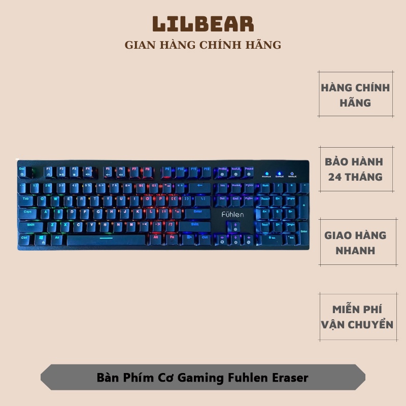 Bàn Phím Cơ Gaming Fuhlen Eraser Like New Siêu Bền - Bảo Hành 6 Tháng