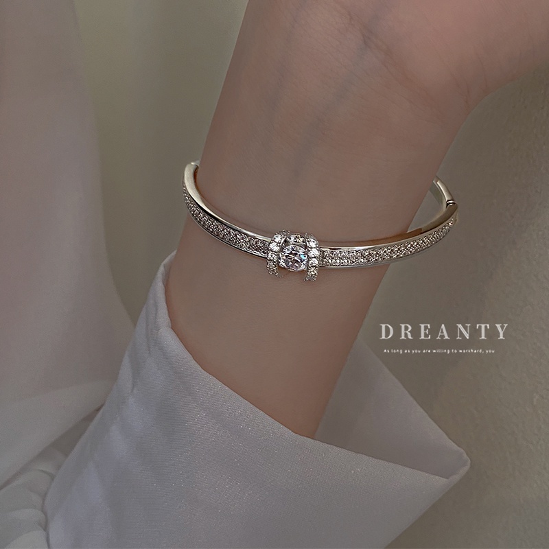 Vòng Đeo Tay Kèm Nhẫn Kim Cương Thời Trang Hàn Quốc Đơn Giản Cho Nữ