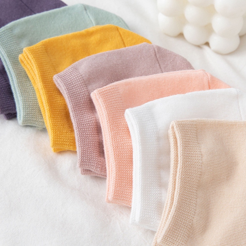 Vớ Cotton Mỏng Màu Trơn Bằng Silicone Thoáng Khí Không Trượt Dành Cho Nữ Mang Giày Cao Gót