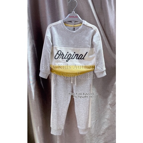 Bộ nỉ bông chữ Original bé trai 6/9m 9/12m 12/18m 18/24m 2/3y