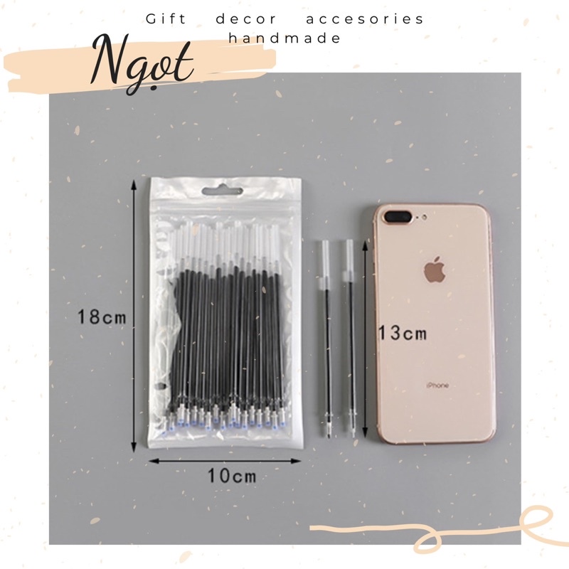 Set 5c Ruột Bút Bi Nước Đen/Xanh/Đỏ