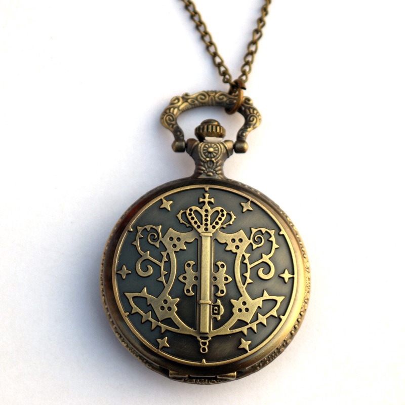 Đồng Hồ Bỏ Túi Vintage Họa Tiết Sebastian Michaelis Hoạt Hình Chất Lượng Cao