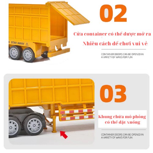 Đồ chơi mô hình xe ô tô container điều khiển từ xa cho bé SIHIKA từ xa có pin sạc 161-3