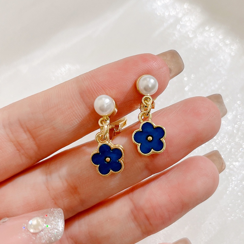 Khuyên Tai Đính Đá Xanh Dương Thiết Kế Mới Cao Cấp Thời Trang Mùa Hè Dành Cho Nữ 2022