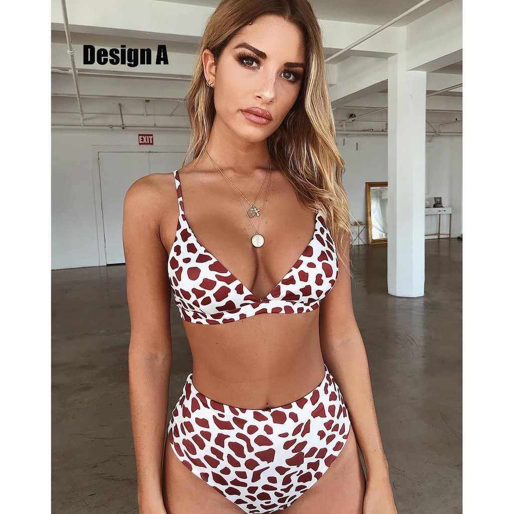 Set bikini đi biển nâng ngực lưng cao hoạ tiết hoạt hình | WebRaoVat - webraovat.net.vn