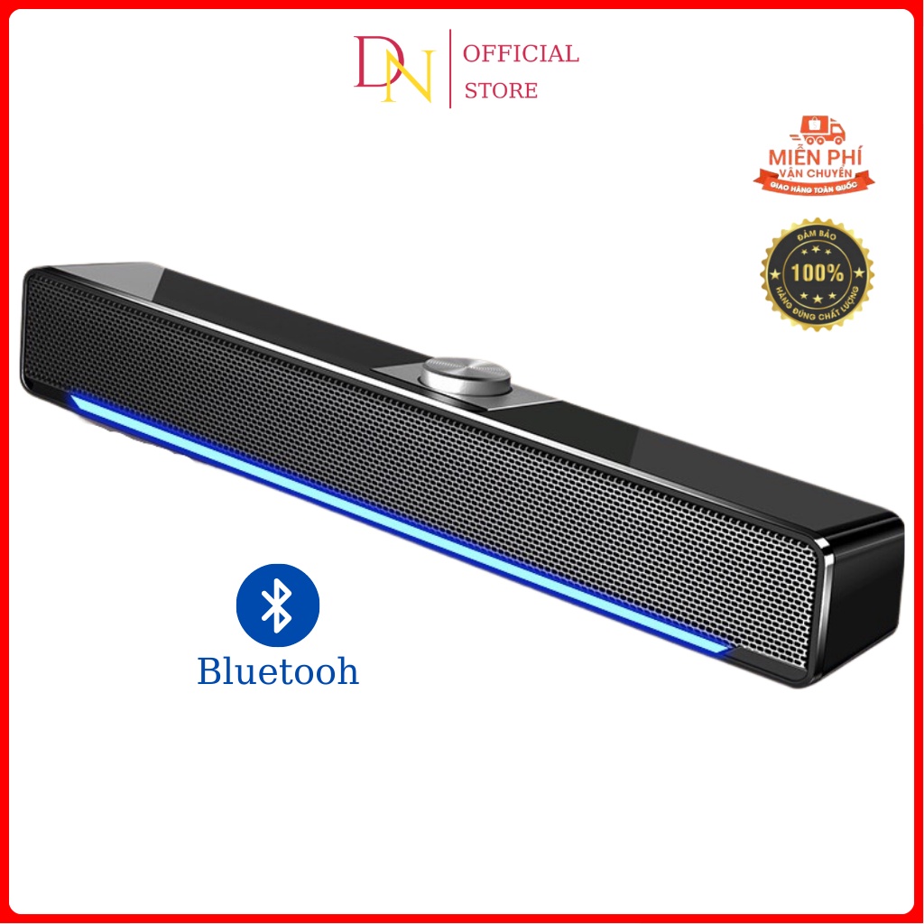 Loa máy tính blutooth SADA V-196, Loa vi tính công suất lớn âm thanh nổi 4D Bass To Siêu Trầm Êm Có Dải Đèn Led Cao Cấp