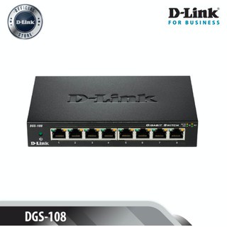 D-Link Gigabit Vỏ thép Bộ chia mạng Switch 8 cổng RJ45 Tăng tốc máy chủ - Thiết bị chuyển mạch D-LINK DGS-108/DGS-108GL