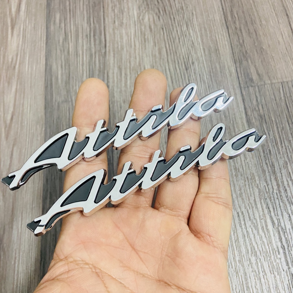 Cặp tem chữ nỗi ATTILA, tem chữ têm xe máy ATTILA chất liệu mủ cứng như ZIN theo xe
