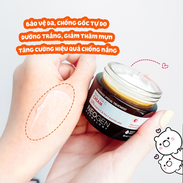 Combo Tinh Chất và Kem Dưỡng Vitamin C Giảm Thâm Dưỡng Sáng Da Neogen Real Vita C (Serum 32g + Cream 50ml)