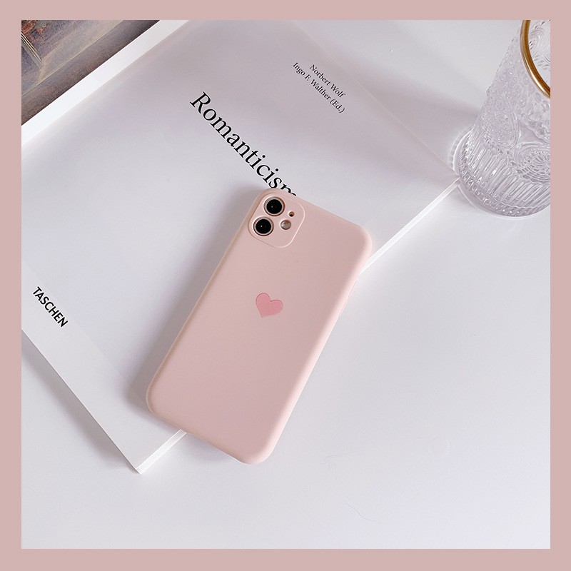 Ốp Onion trái tim bảo vệ camera màu pastel iPhone 7 8 7 Plus 8 Plus X Xs Xr XsMax iPhone 11 11 Pro 11 Promax