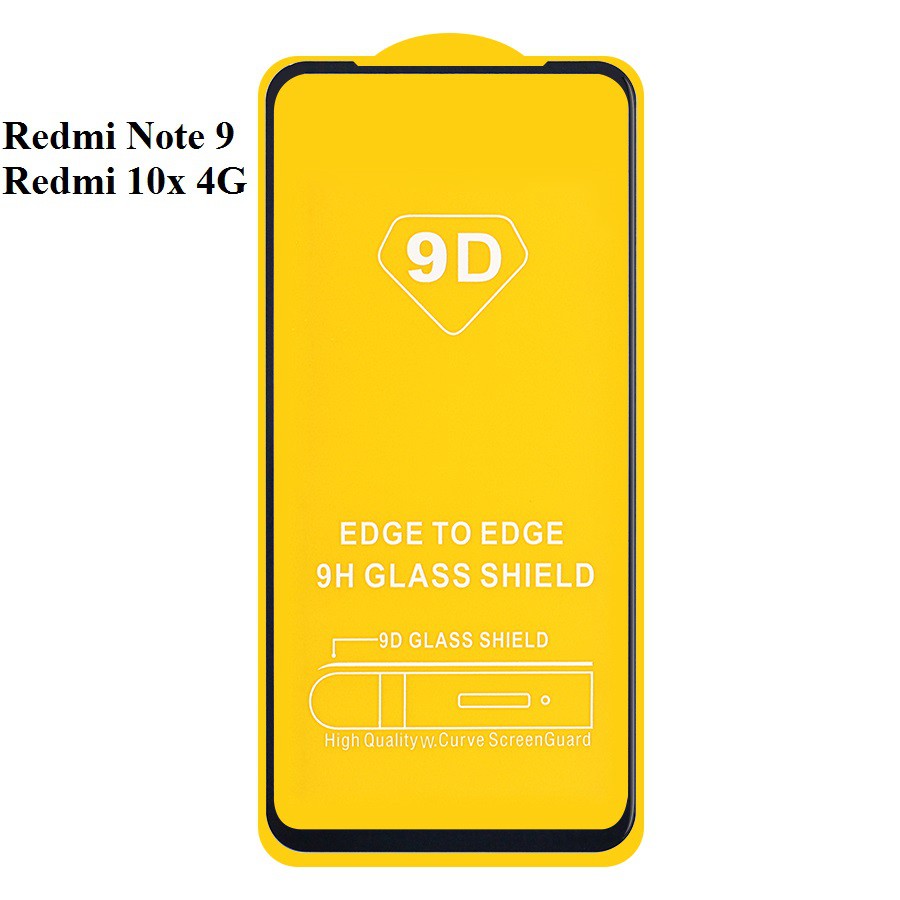 Redmi Note 9/ Redmi 10x 4G/ Redmi Note 9s / Note 9 pro - Kính cường lực màn hình, Keo chống hở viền