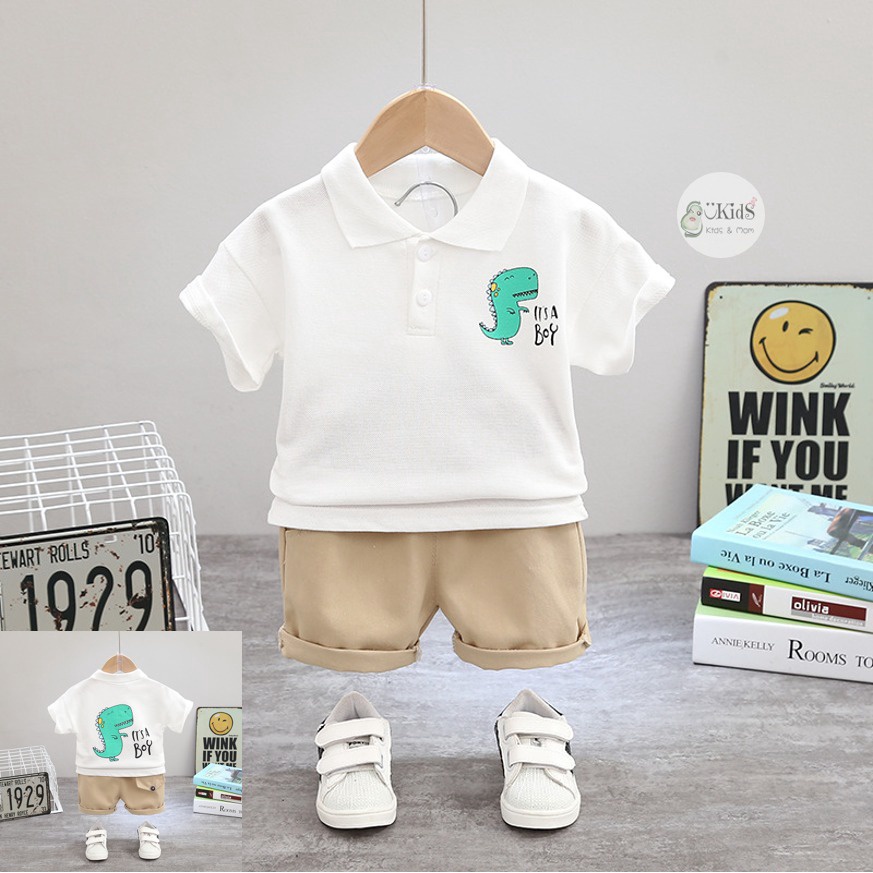 Áo chất Cotton phối quần Jean mềm mặc cực mát cho bé từ 8-26kg