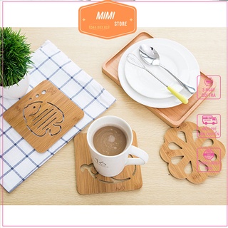 Miếng lót nồi lót cốc bằng gỗ sang trọng, Giá siêu rẻ