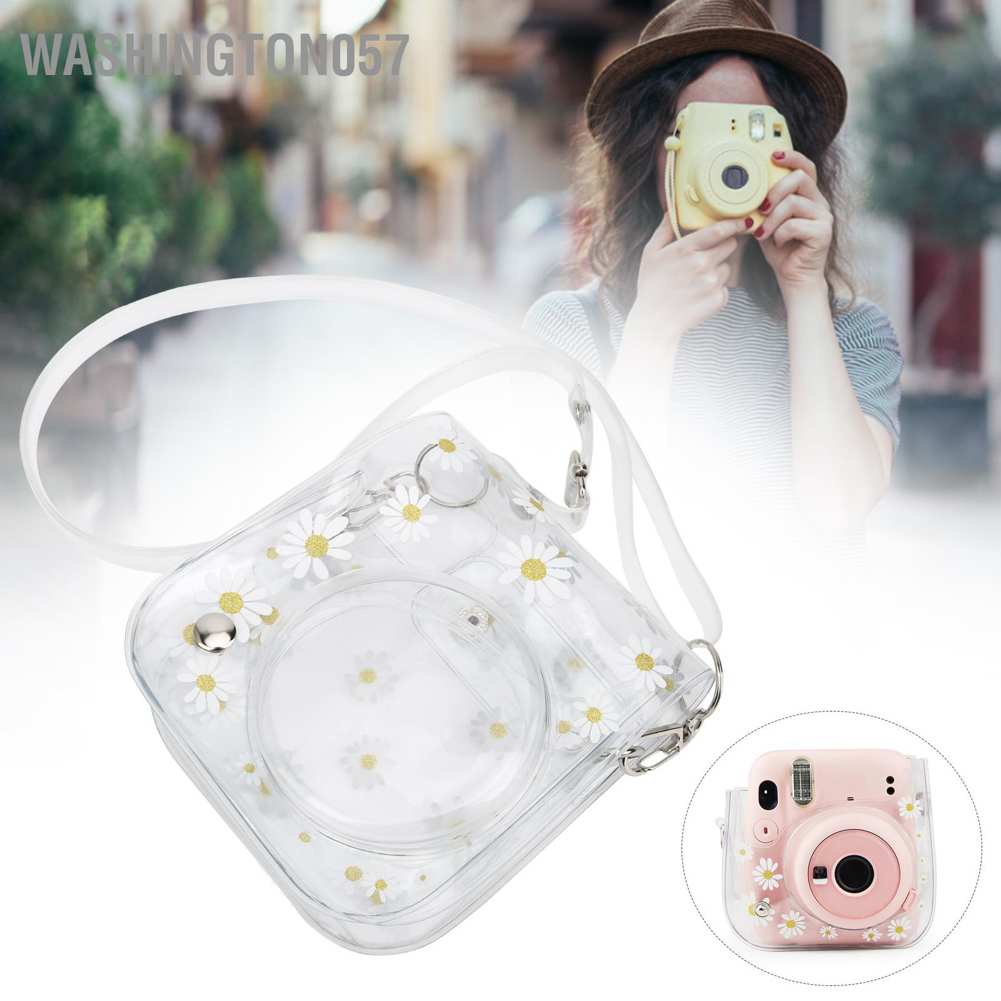 Hàng Hot Túi nhỏ với dây đeo vai làm từ PVC trong suốt đựng máy ảnh Fujifilm Instax 11/9/8 washington057 Hàng giao ngay