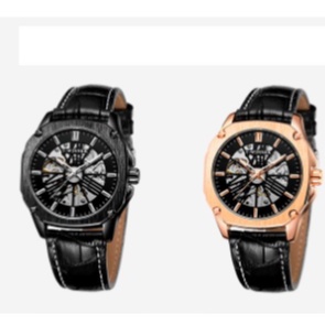 Đồng hồ nam T-Winner DM03 lộ máy dây da - đồng hồ nam máy cơ cao cấp