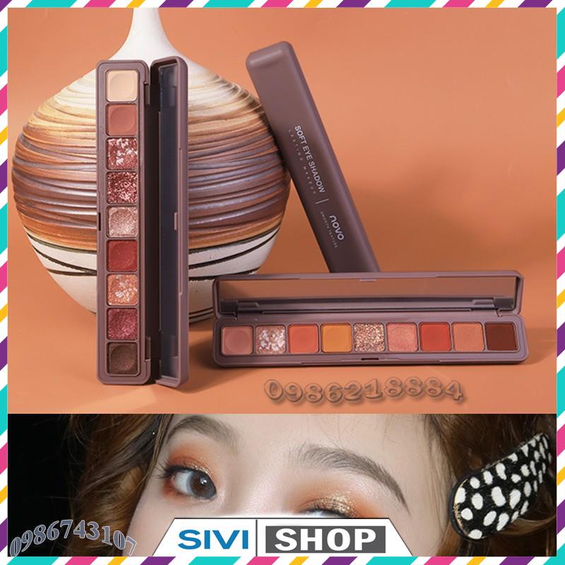 Bảng mắt Novo Smooth Texture Soft Eye Shadow hộp dài 9 ô màu