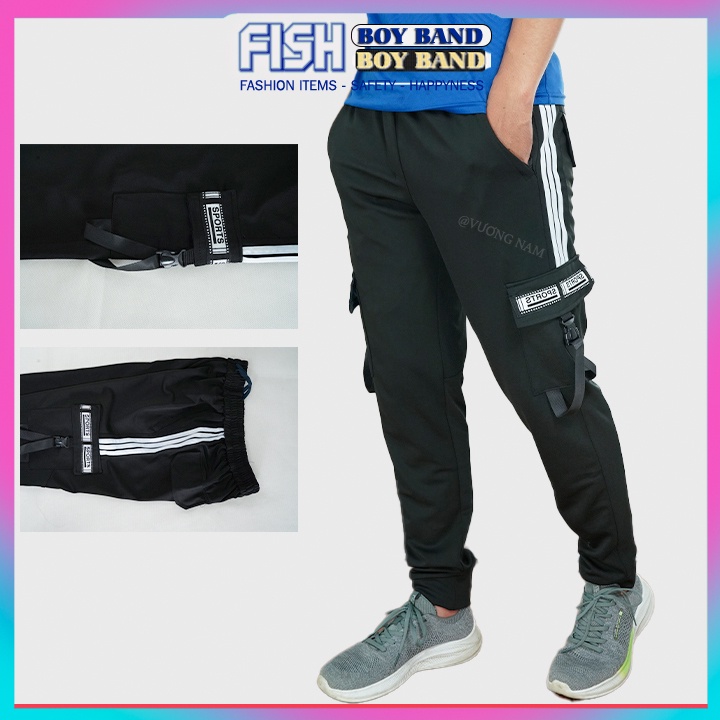 Quần jogger nam cao cấp vải UMY co giãn túi hộp đen trẻ trung năng động FF74L