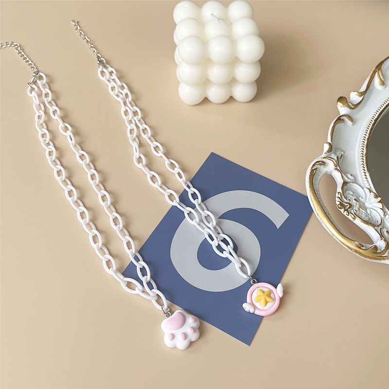 Dây chuyền hình chân mèo / vòng ma pháp của Sakura Kinomoto chất liệu acrylic dễ thương