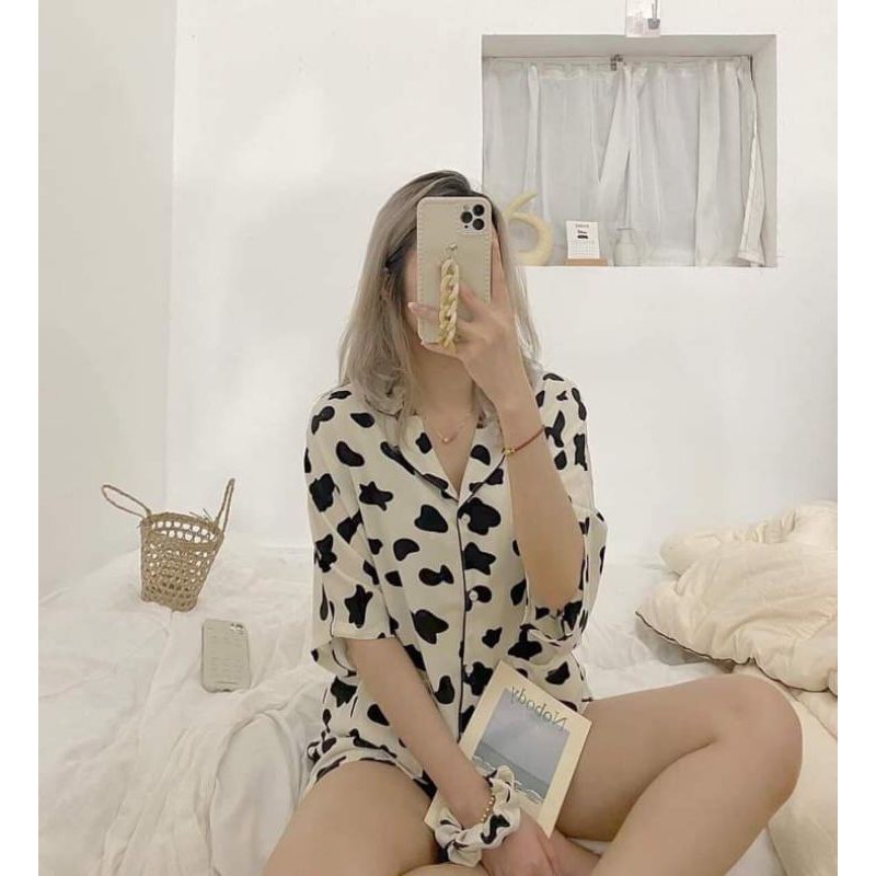 Bộ ngủ nữ mùa hè BỘ PIJAMA ÁO CỘC , QUẦN CỘC