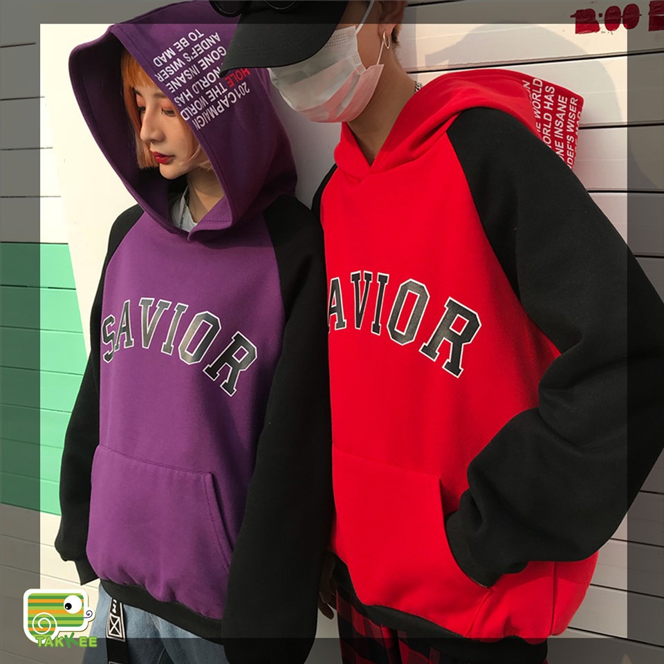 ÁO HOODIE ÁO NỈ BÔNG THU ĐÔNG TAY PHỐI MÀU