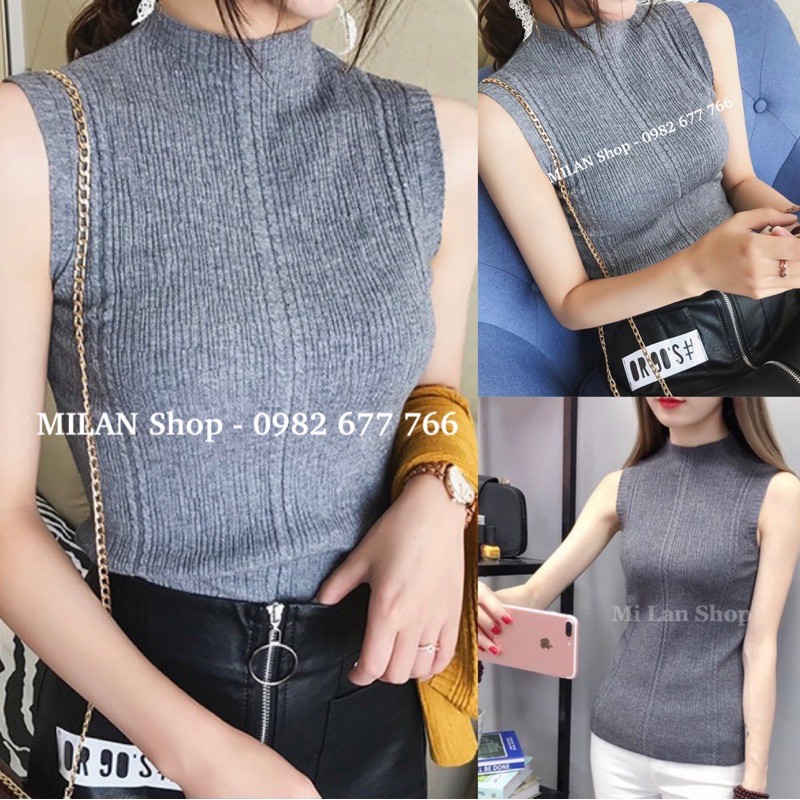 Áo len sát nách cổ 5 phân các kiểu thời trang