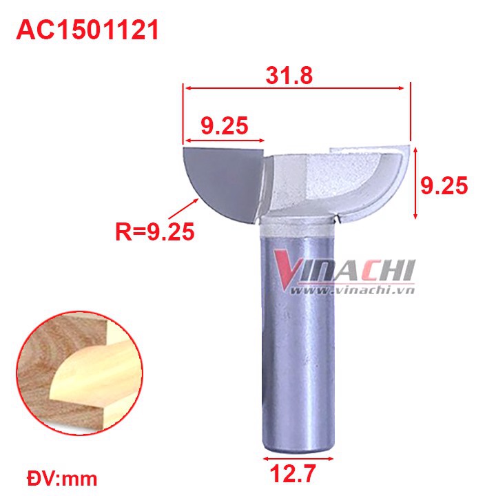 Mũi Soi Đuôi Cá Nằm Tideway AC1501 - Mũi Soi Đuôi Cá Nằm Tideway chuyên dùng để khoét hèm đuôi cá, khoét hèm tay nắm