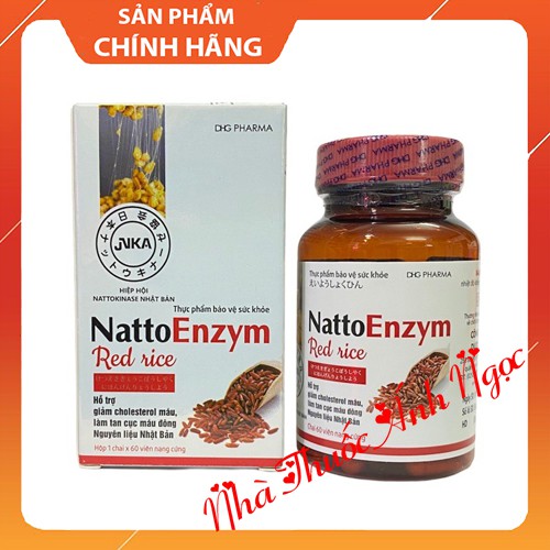 NattoEnzym Red rice (Gạo đỏ) - Hỗ trợ giảm cholesterol và làm tan cục máu đông, Nguyên liệu Nhật Bản