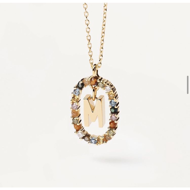 Dây chuyền bạc ý CECY 925 mạ vàng 18k chữ cái 18102