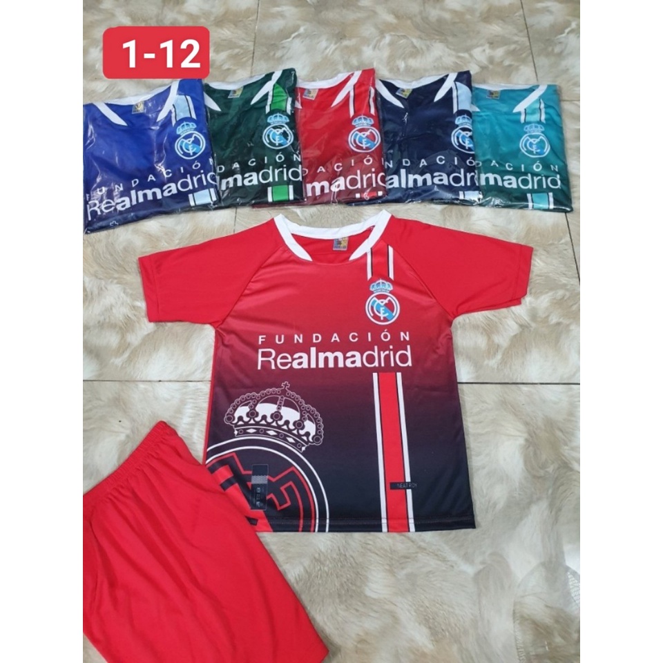 Bộ thể thao siêu mát đội Realmadrid cho bé Size 8-20kg