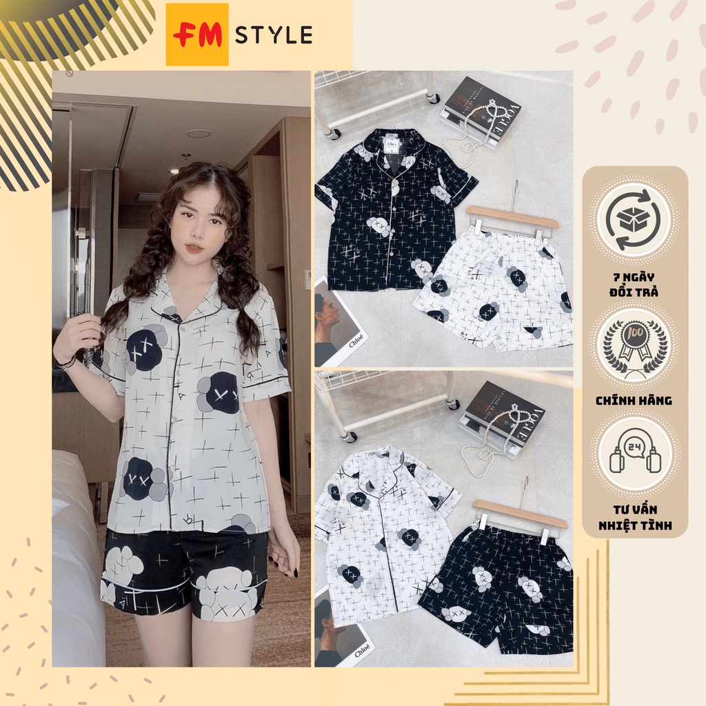 Đồ bộ pijama phi phối lụa ĐÙI cao cấp | Bộ Lụa Pijama Cộc Quần Đùi-Chất Đẹp | Fmstyle Shop 220212022