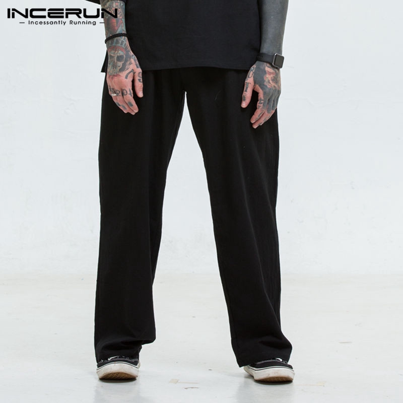 INCERUN Mens Casual Linen Oversize Vintage Yoga Pants | BigBuy360 - bigbuy360.vn