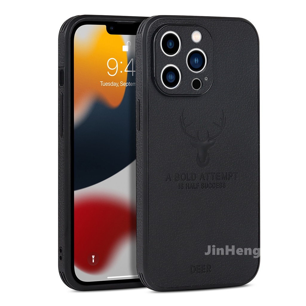 Ốp Điện Thoại Da In Hình Sừng Hươu Cao Cấp Cho IPhone 11 12 13 Pro MAX X XS MAX XR 7 8 Plus