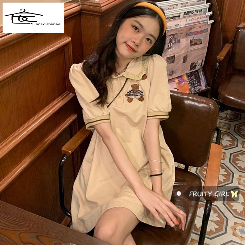 Đầm Tay Ngắn Cổ Búp Bê Phong Cách Hàn Quốc Thời Trang Mùa Hè Hàng Mới Dành Cho Bạn Nữ 2022