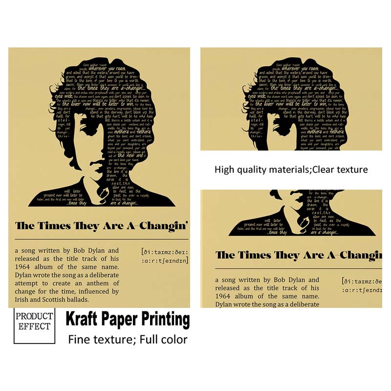 Poster Giấy kraft In Hình Ca Sĩ Âm Nhạc Cổ Điển Trang Trí Nhà Cửa / Quán Cà Phê / bar
