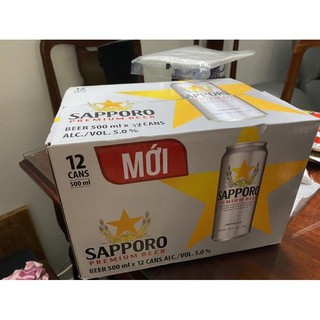 Thùng 12 lon bia Sapporo 500ml